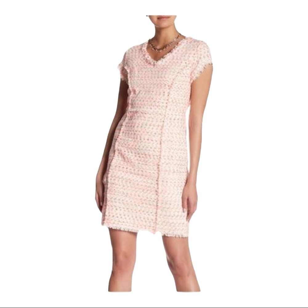 NANETTE LEPORE Neon Boucle Tweed Dress Pink NWT 8